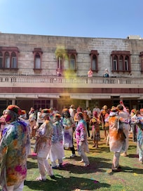 Holi festival in the garden
