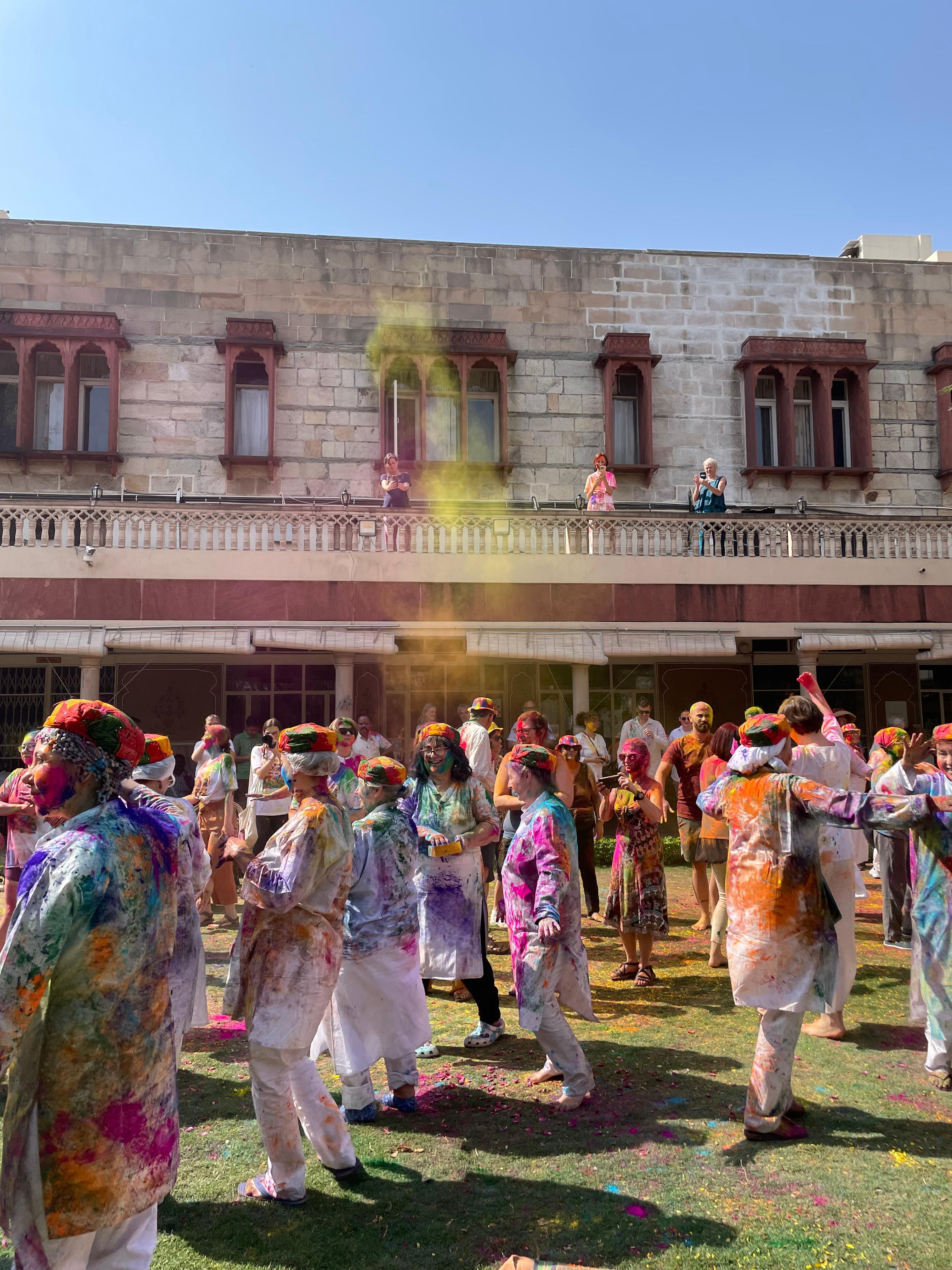 Holi festival in the garden