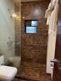 Bathroom - shower area has no door