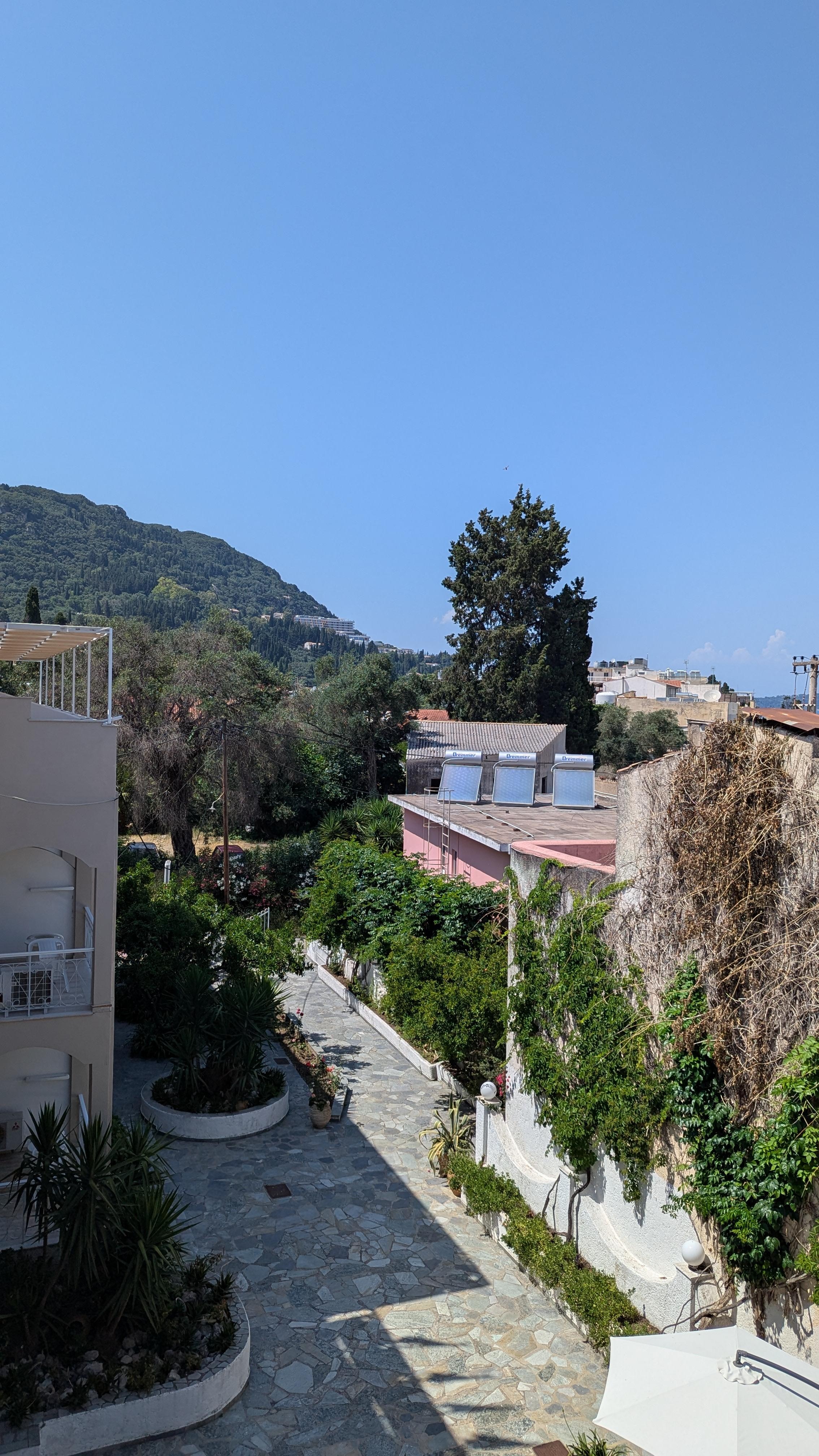 From the balcony facing the entrance gate to the hotel