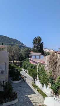 From the balcony facing the entrance gate to the hotel