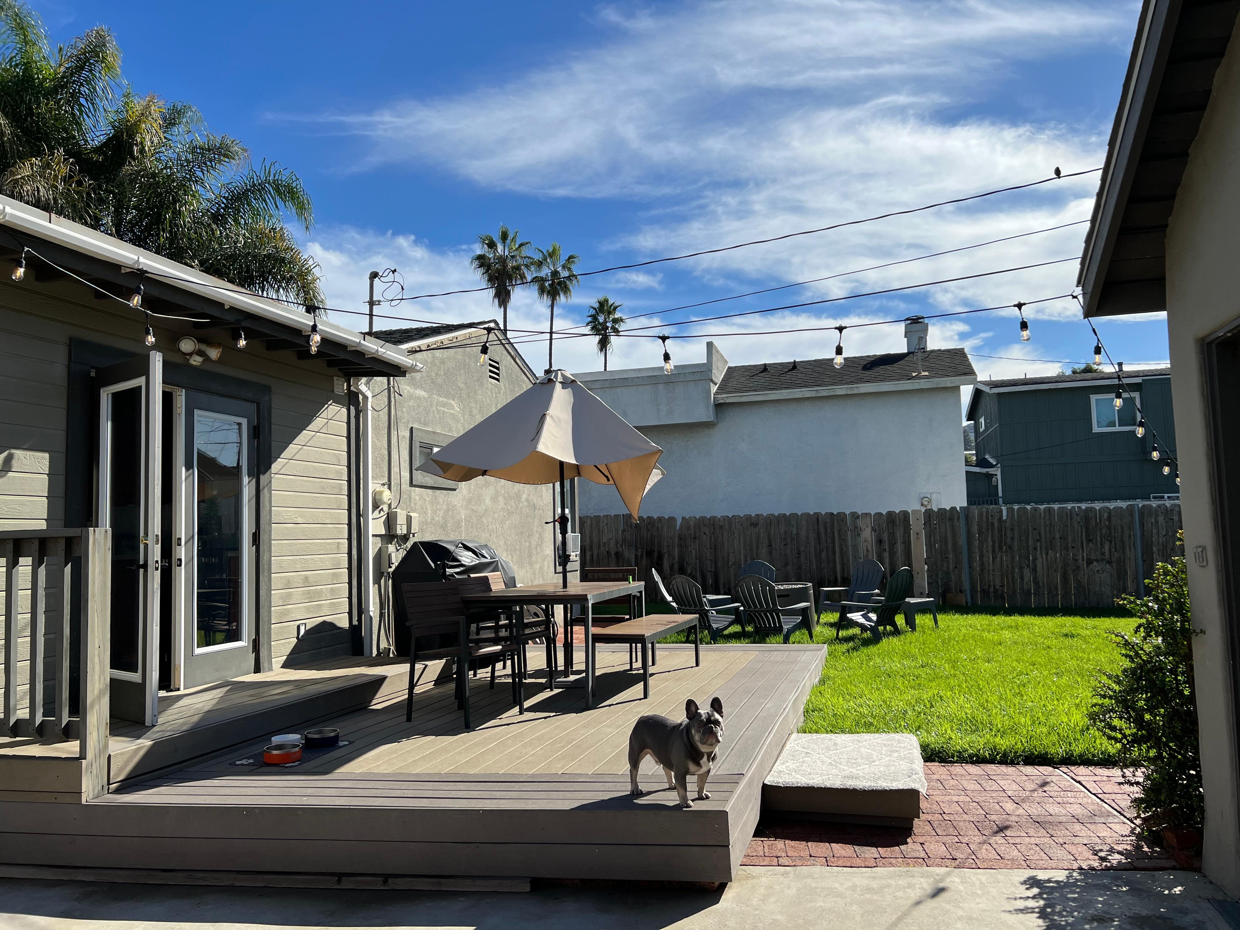 Deck out of kitchen to backyard