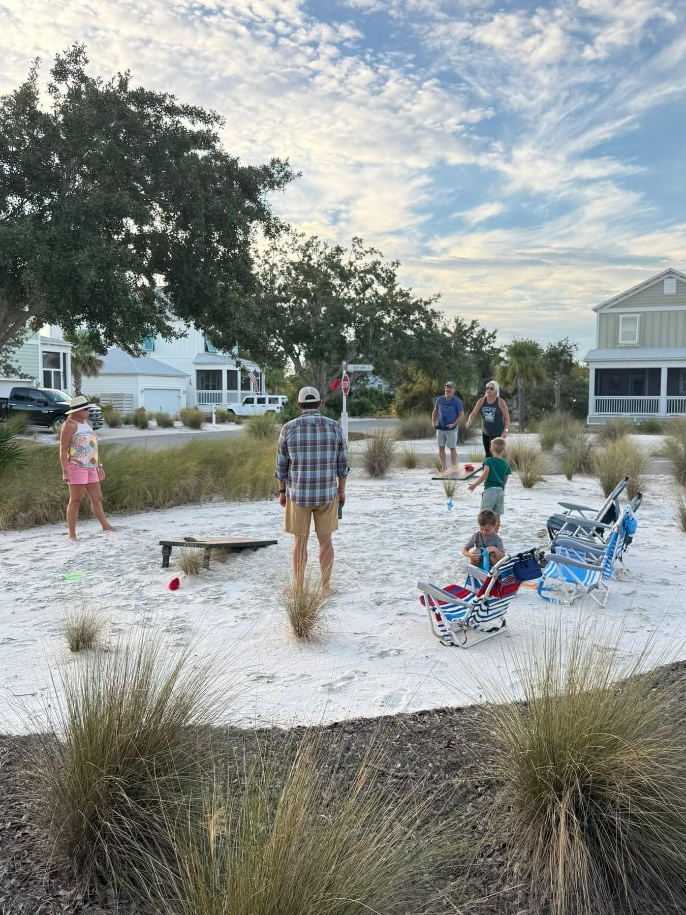 Cornhole boards and chairs that were in the garage ~ nice surprise! 