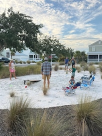 Cornhole boards and chairs that were in the garage ~ nice surprise!