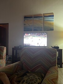 Smart tv even got to watch our Canucks win against the Capitals đ„°