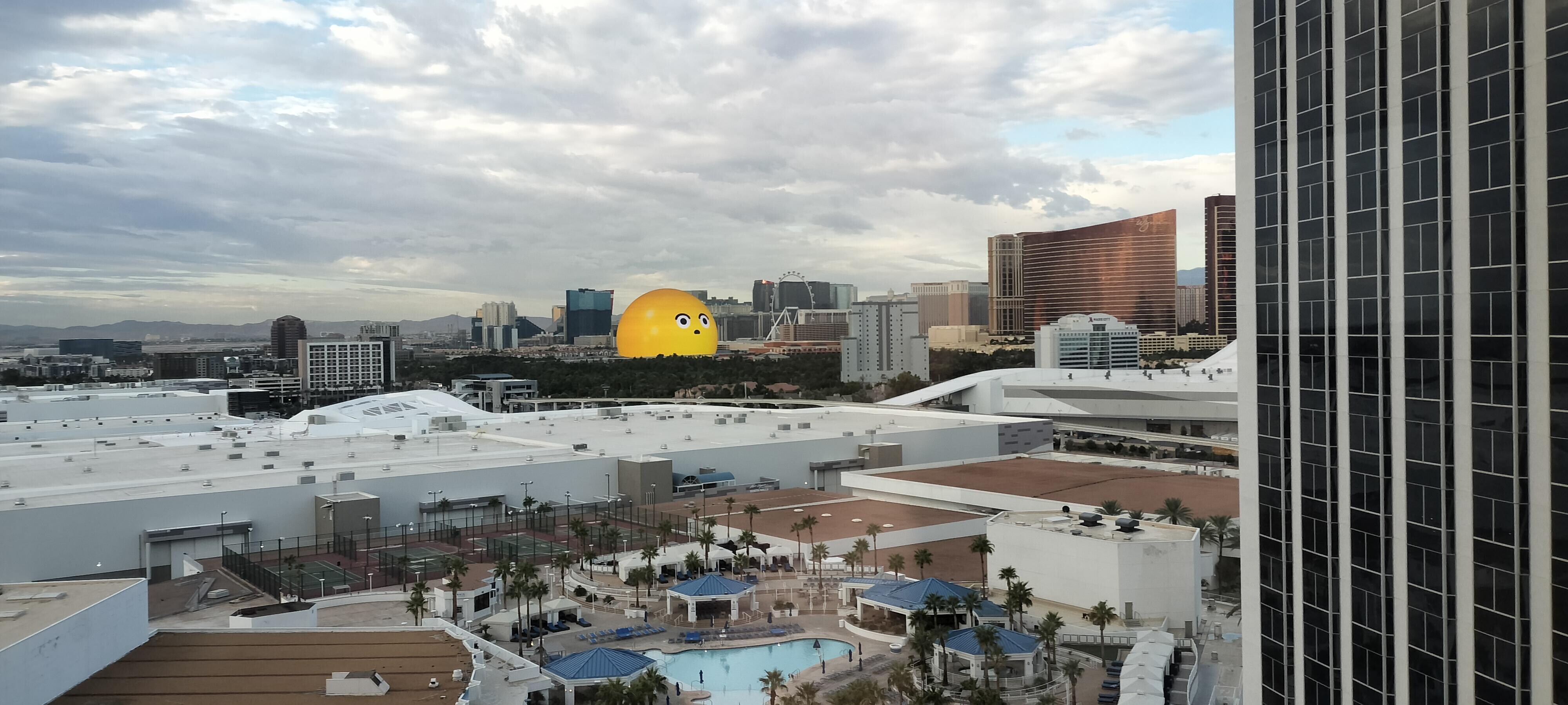 Las Vegas Sphere from a room.