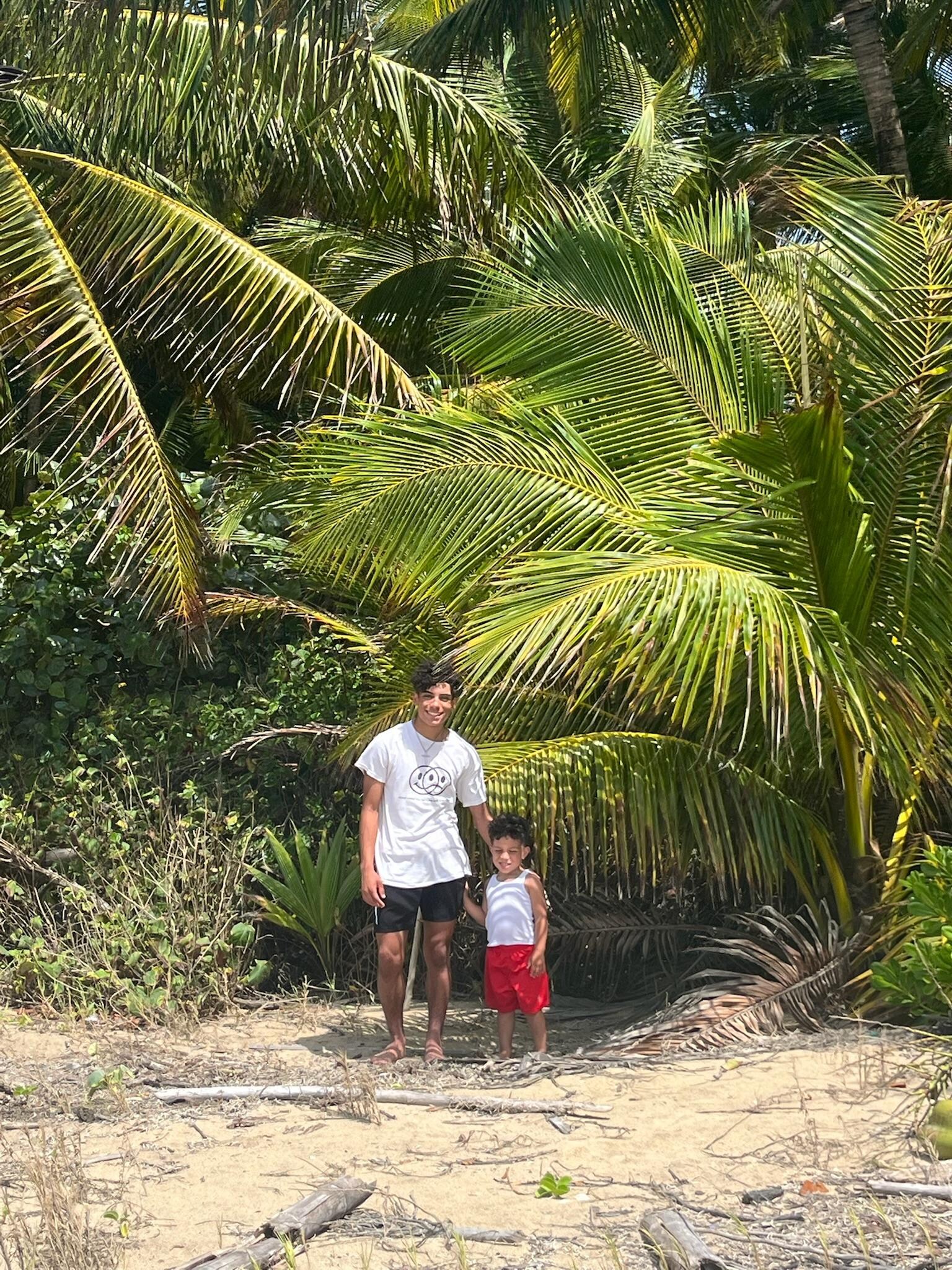 On the beach by the home