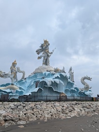 Sculpture along the beach side