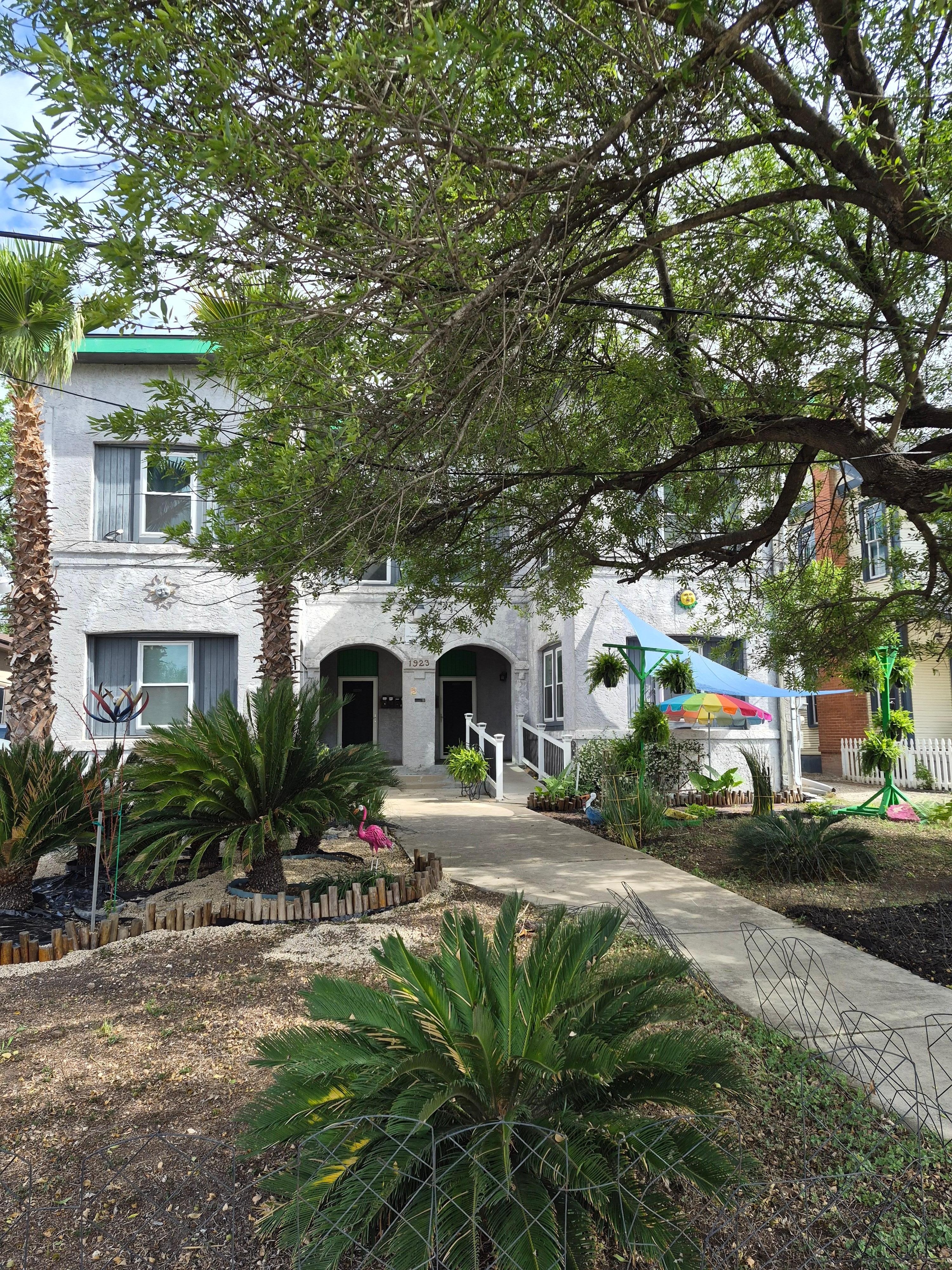 Front of the building.