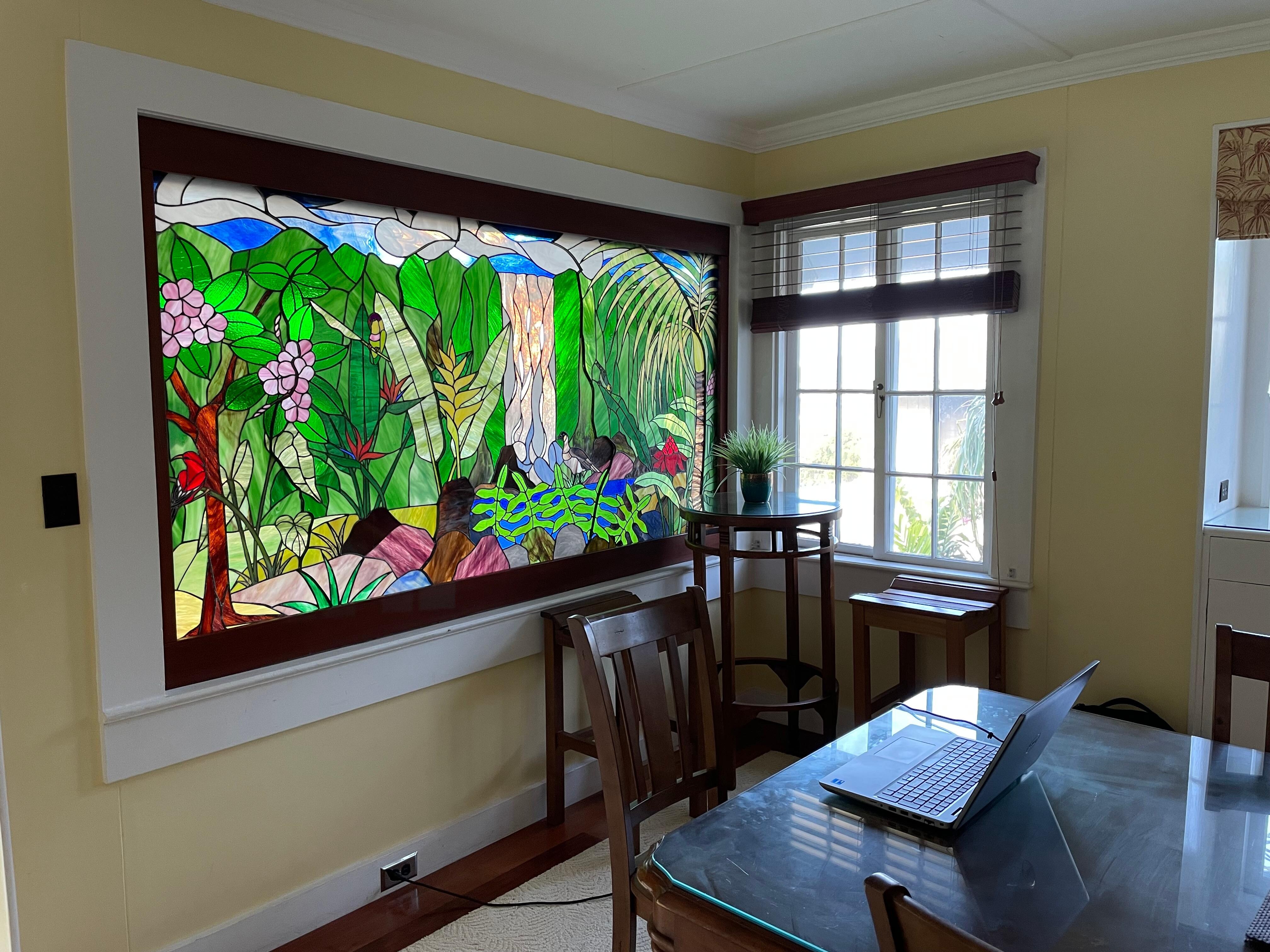Stained glass in the dining room.