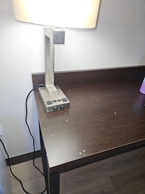 Flakes on the desk in the morning