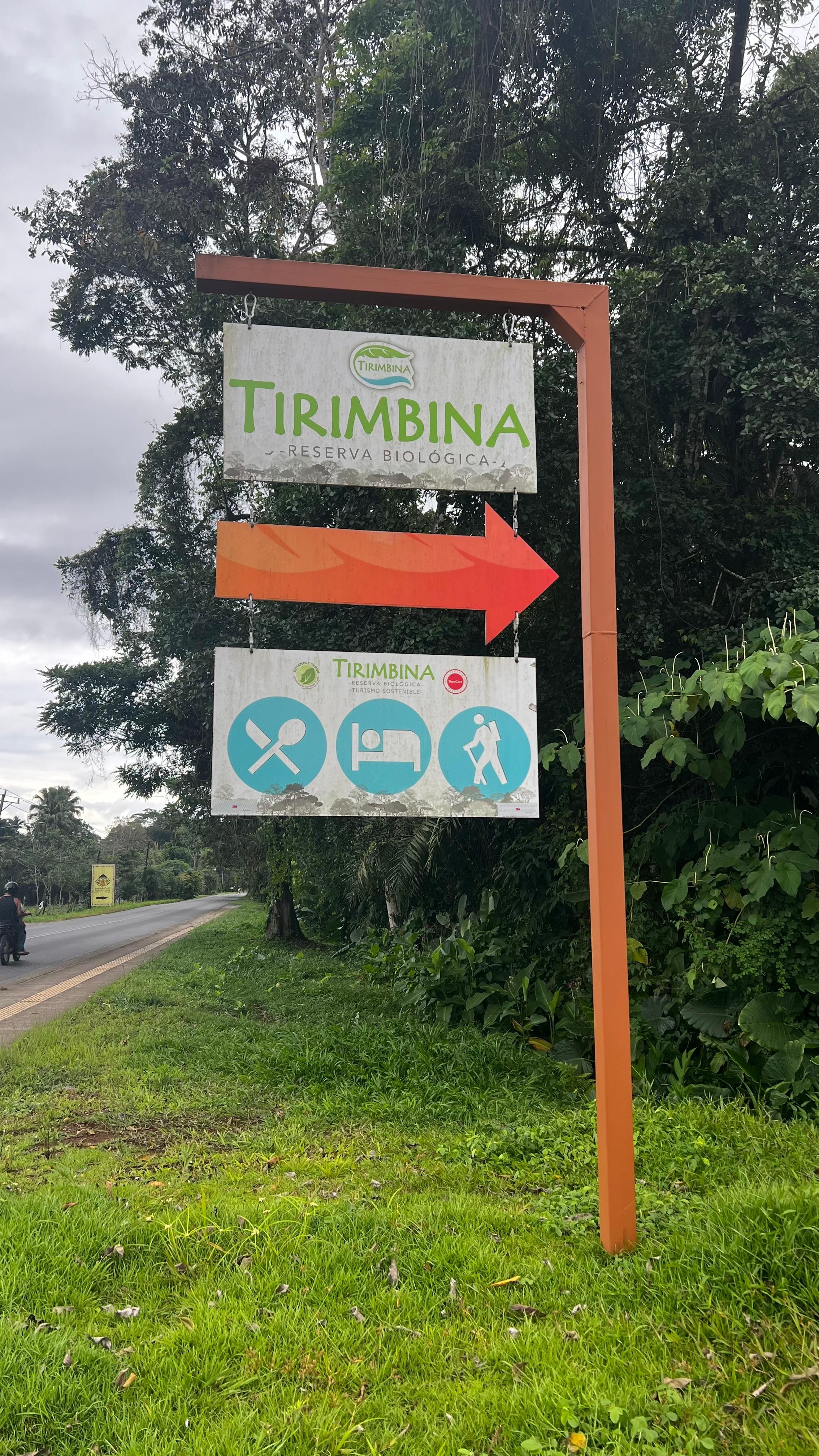 Tirimbina lodge sign outside