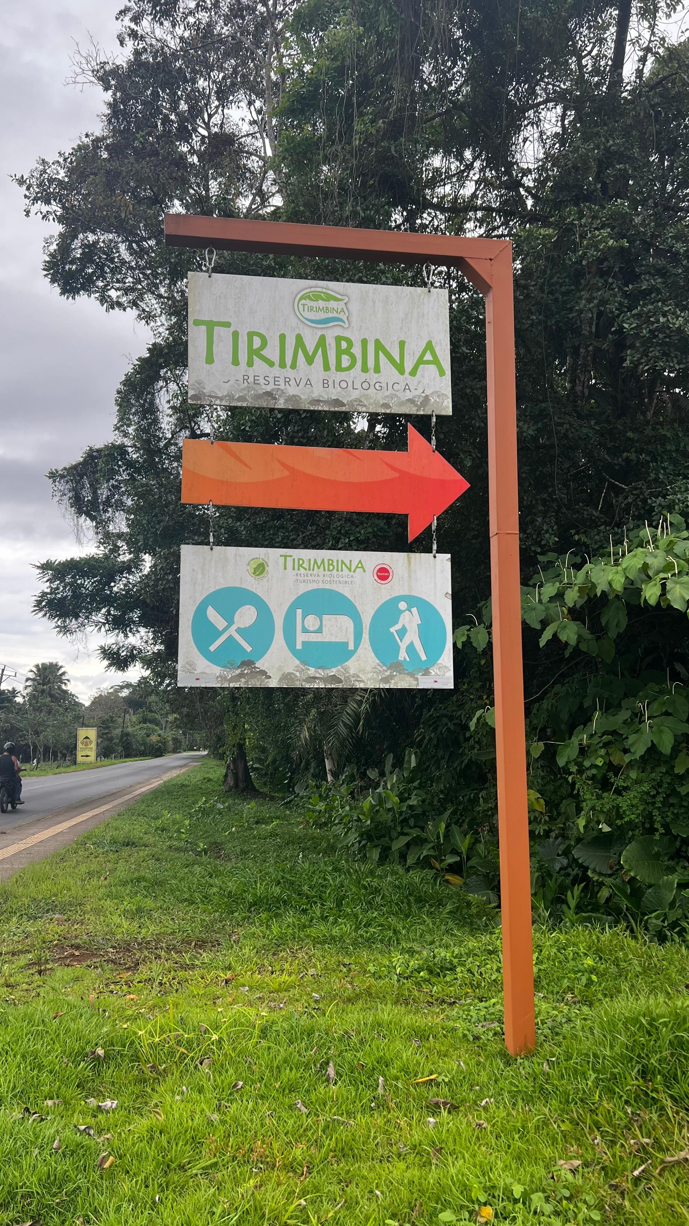 Tirimbina lodge sign outside