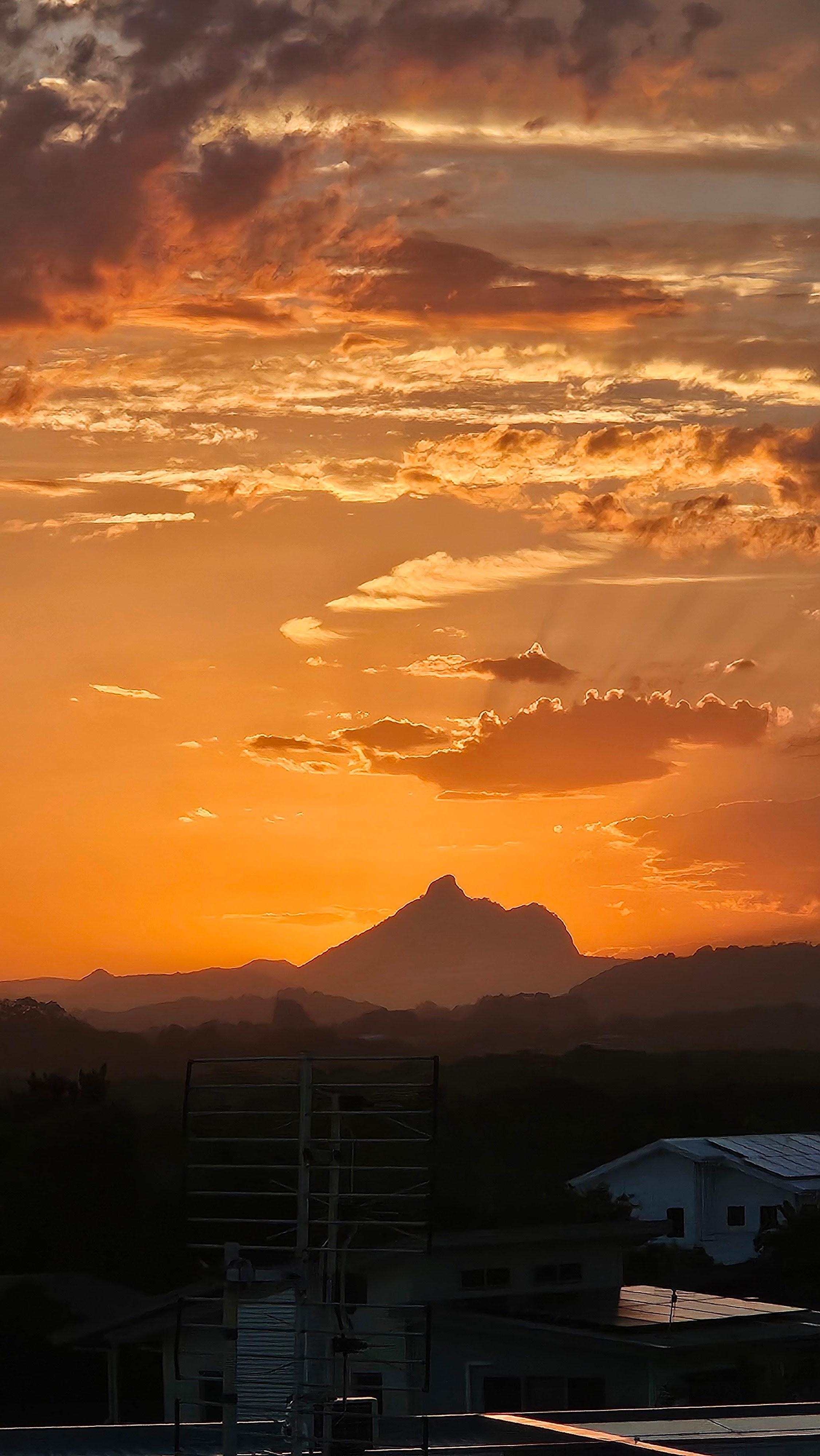 Sunset from the rooftop overlooking Mount Warning