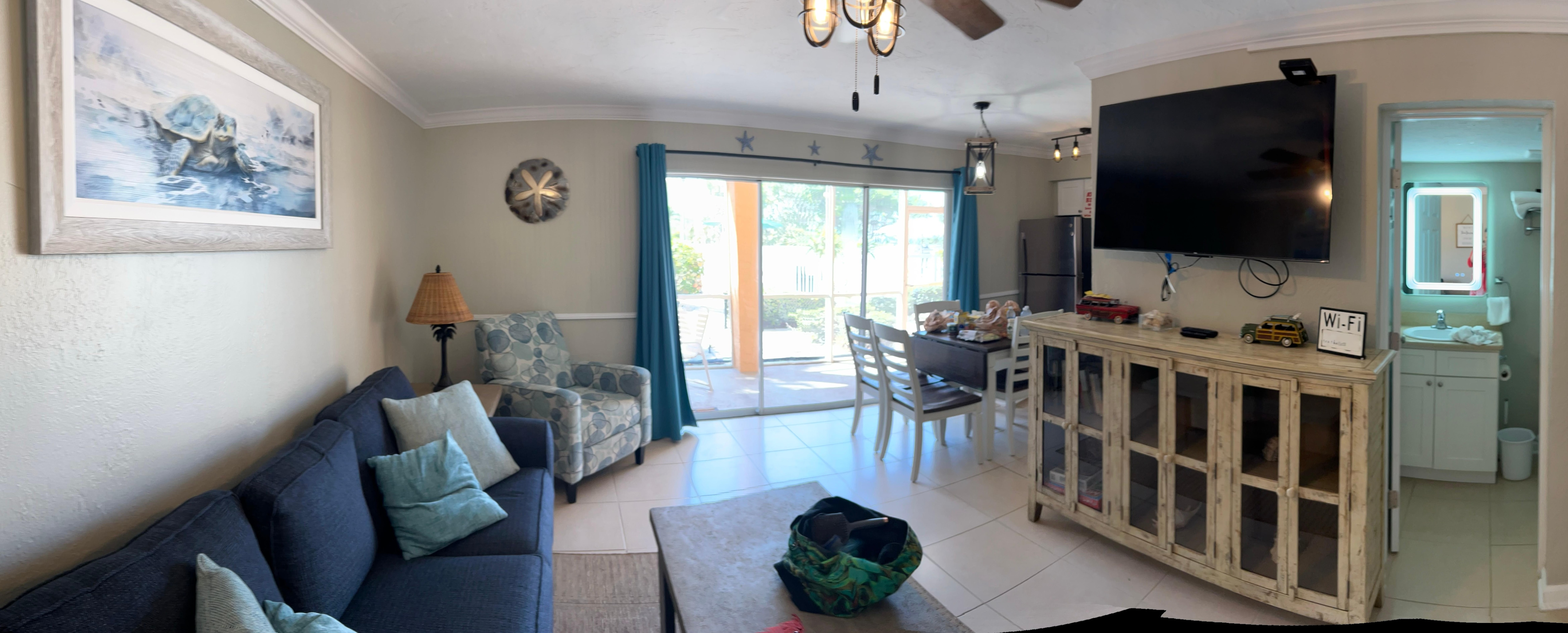 Just right.   Very clean upon entry.   Things supplied like a hotel.   