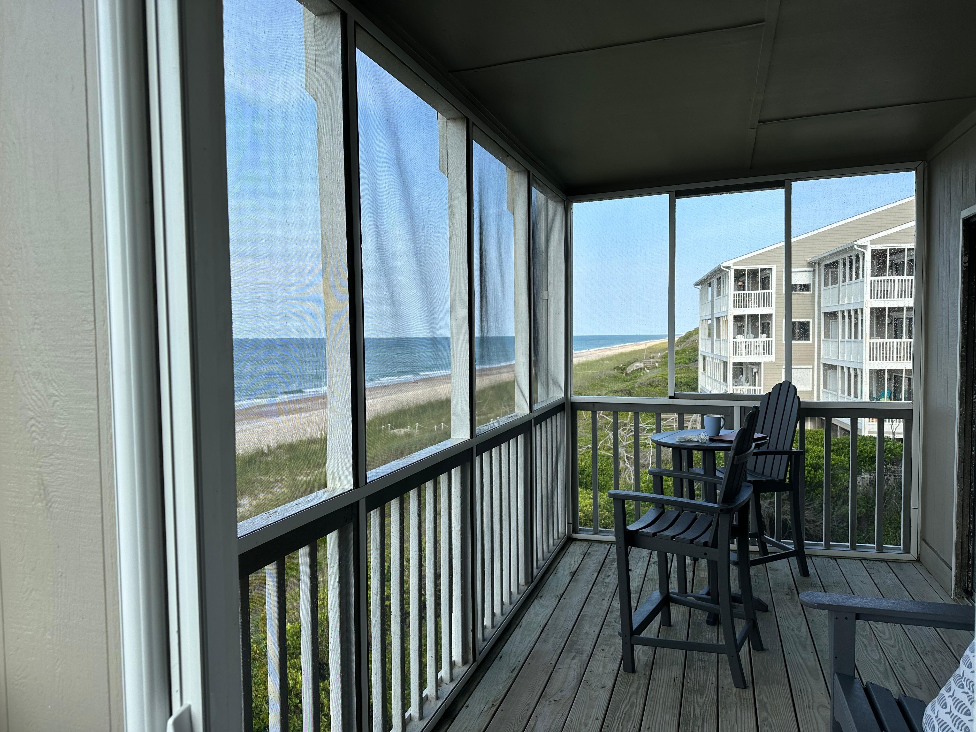 Coffee every morning on the screened porch