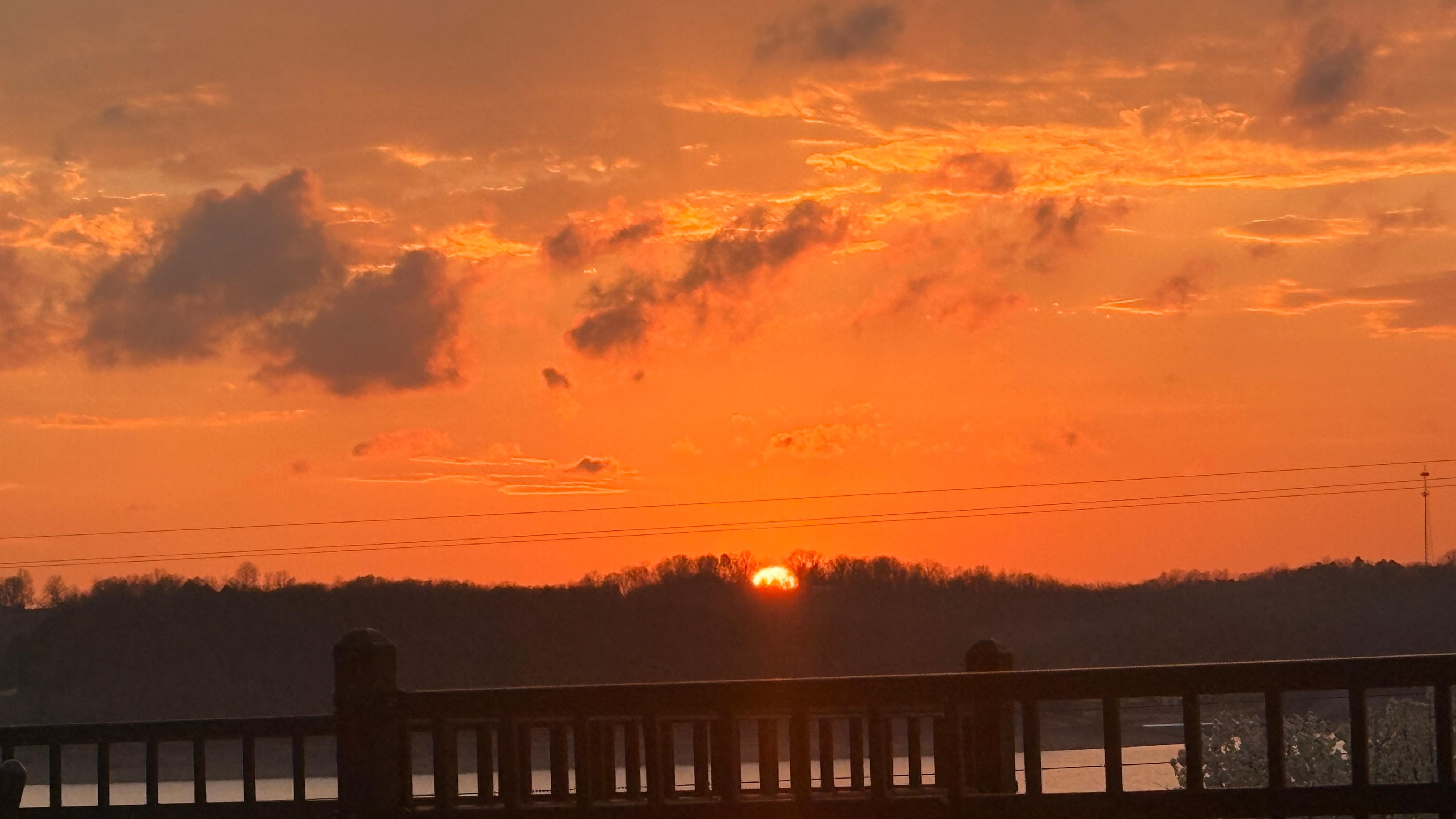 View of sunset from the outdoor patio ? Beautiful 
