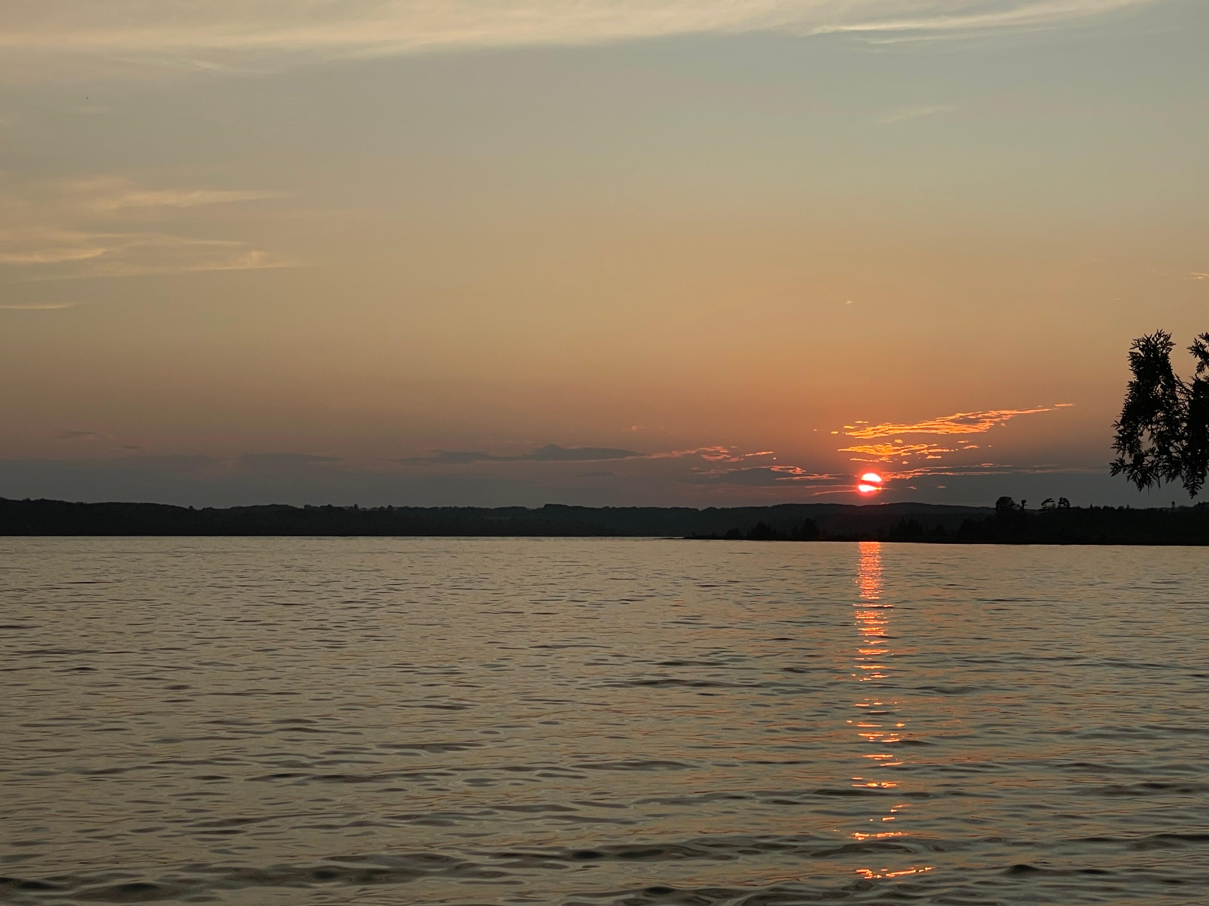 Beautiful sunset from the back seck