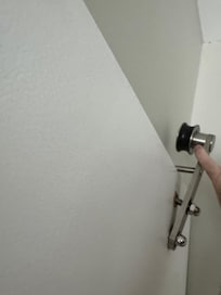 broken hanger on door that owner tried to blame on us.