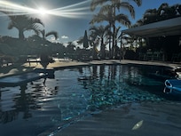 The pool is heated to a perfect 88 degrees