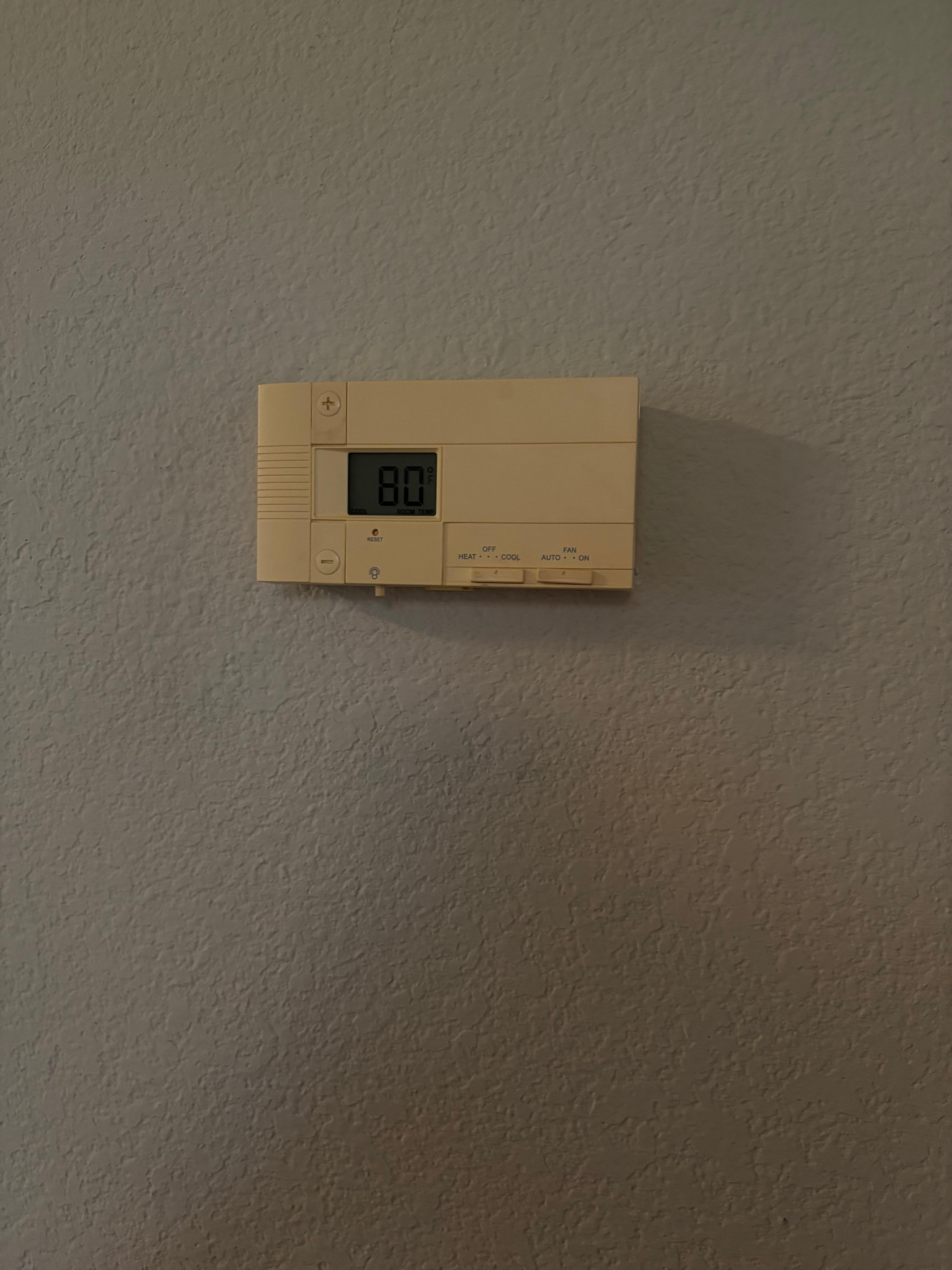 The ac unit showing the temp. 
