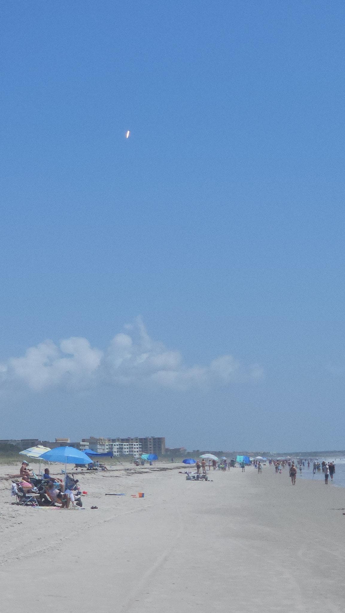 Caught a rocket launch right from the beach—such an incredible sight!