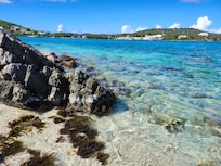 Private beach on property