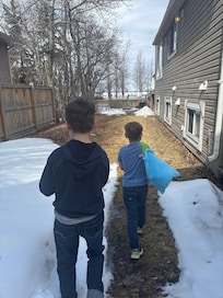 Looking for what the Easter bunny left.