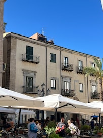 The roof terrace just visible from the ground