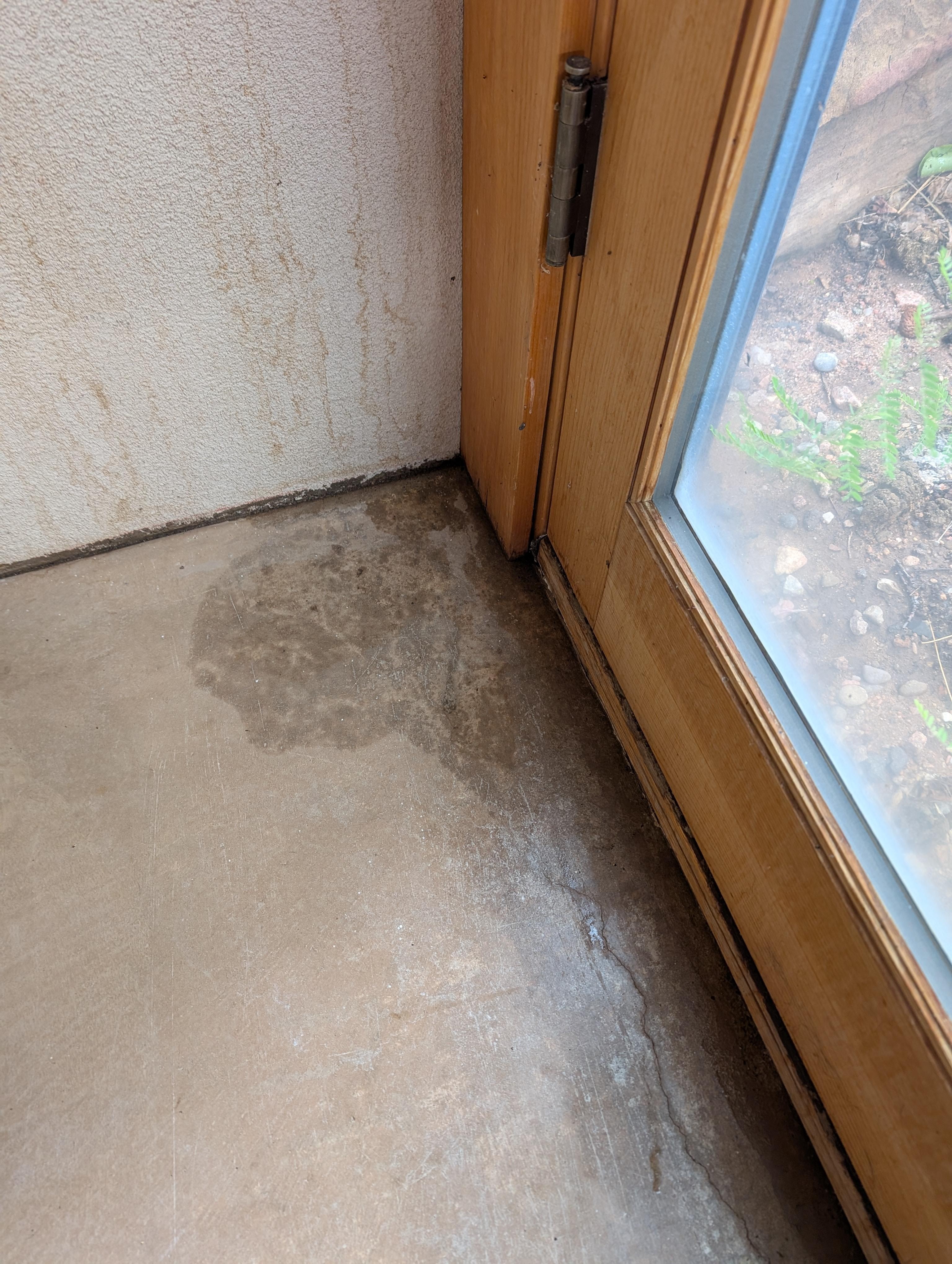 Water coming in under door.