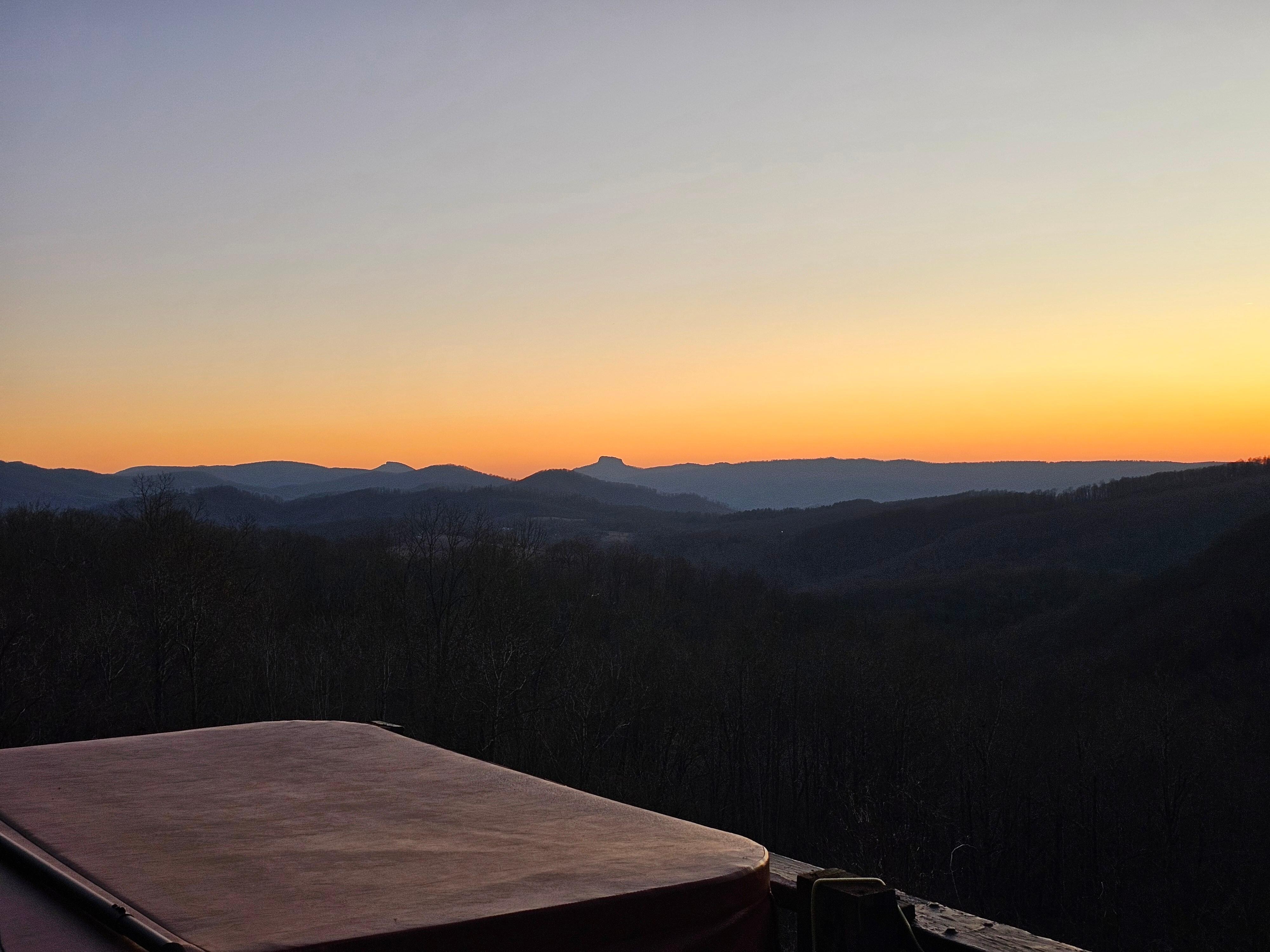 Hot Tub & View at sunrise. 