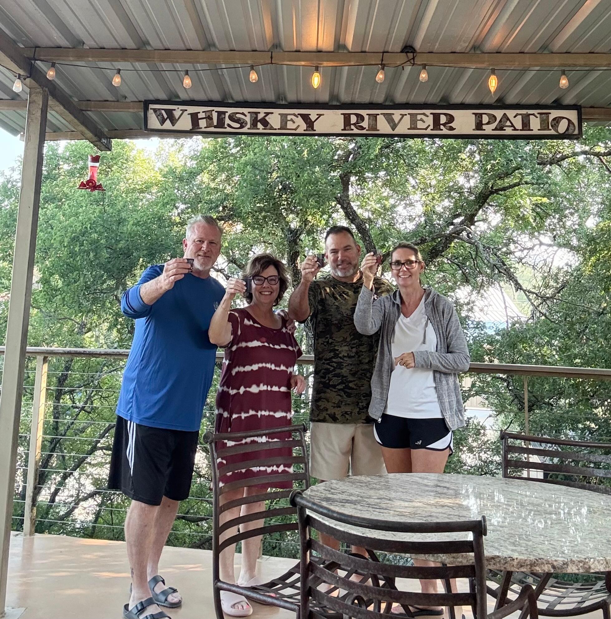 Cheers to a Willie great time! Had lots of fun on the back patio. Grilled steaks and the guys played cornhole. 