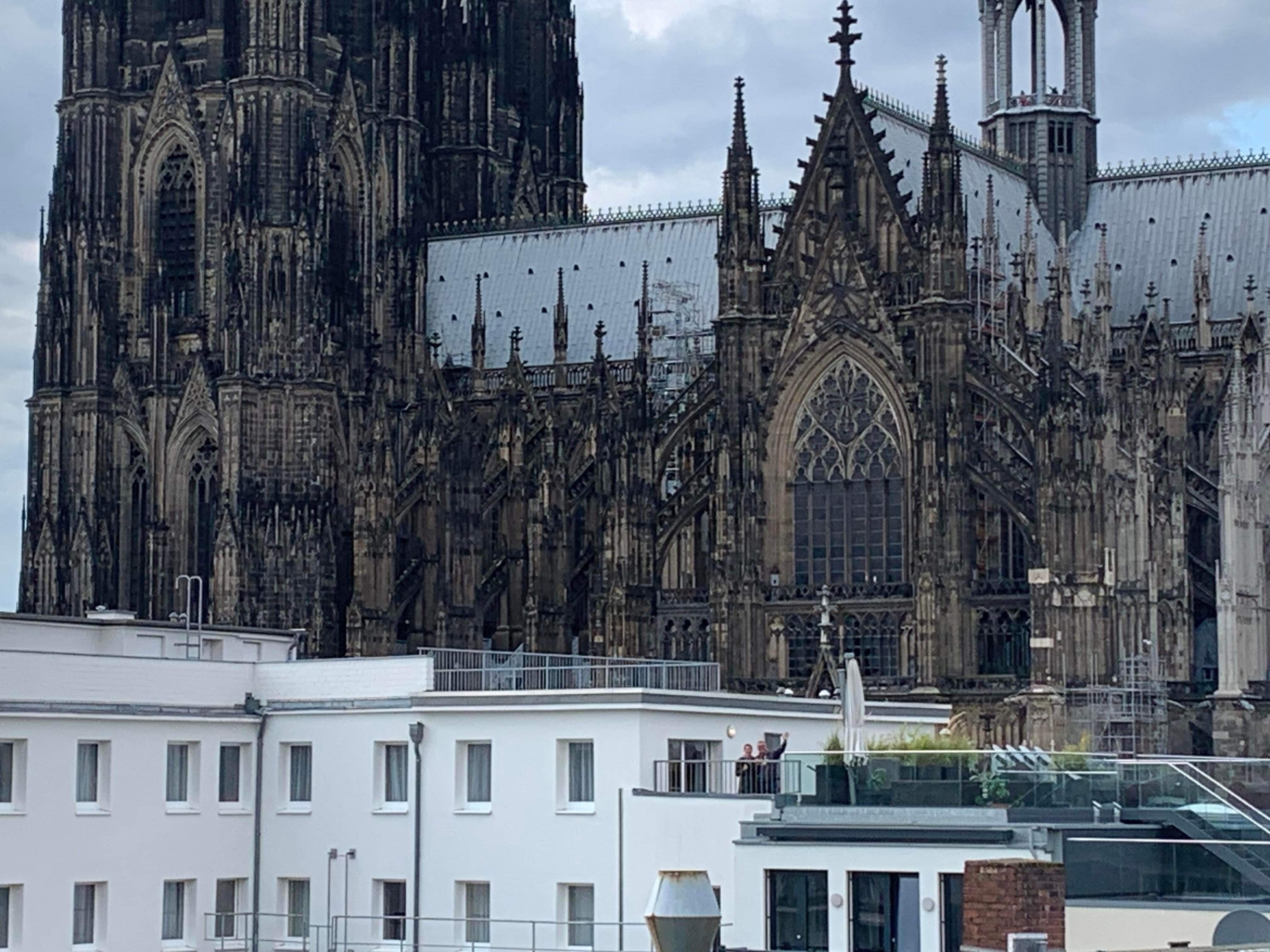 The umbrella is your deck and view!