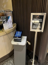 Get a ticket to line up for check in