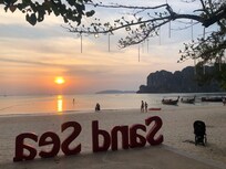 Vista linda para a praia e o por do sol