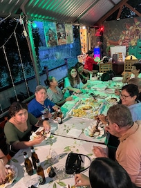 Friends and family gather
