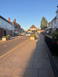 View up street from hotel.