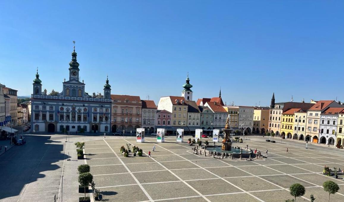 Overlooking square from hotel room