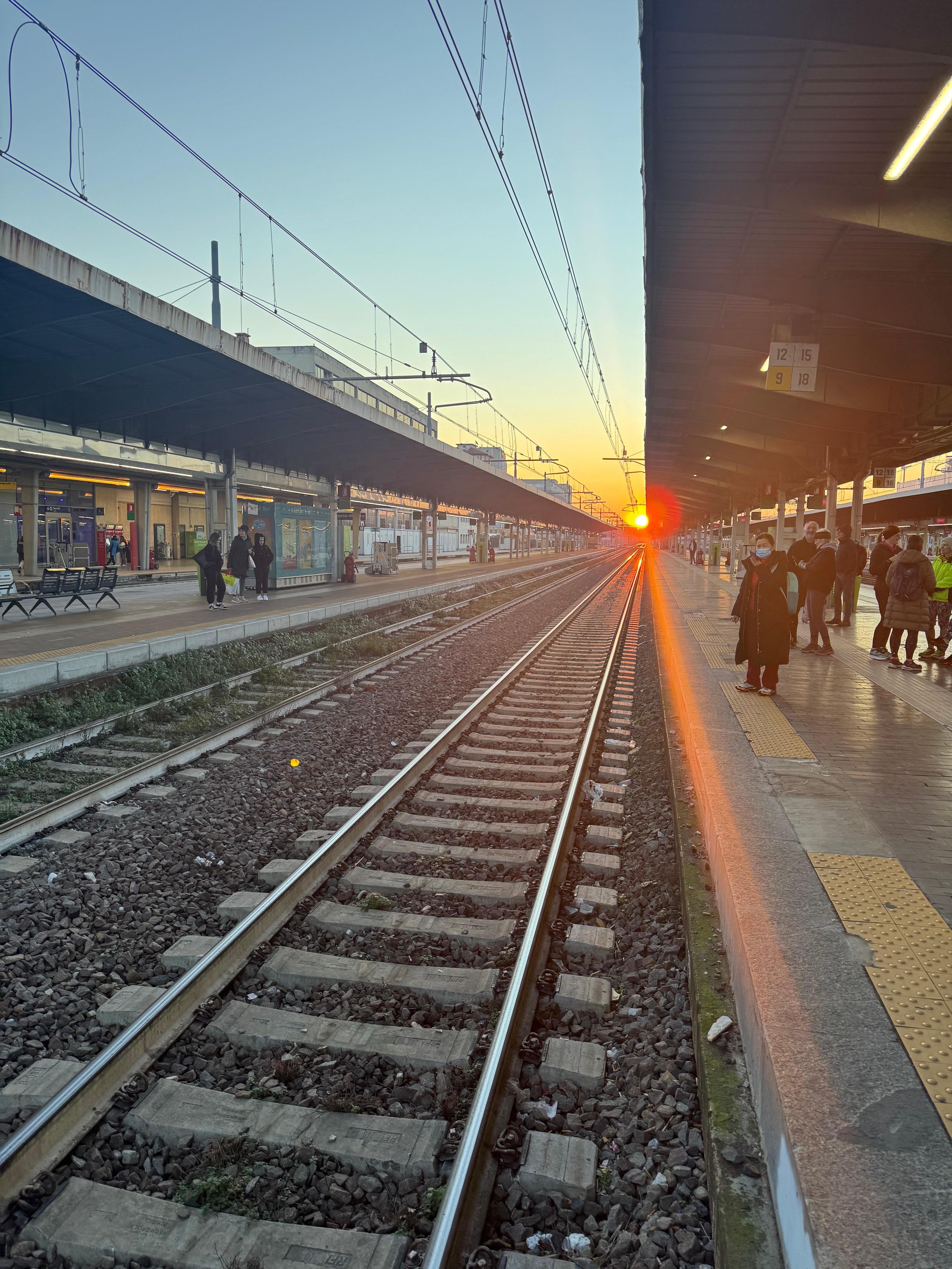 Sunrise at the train station