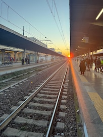 Sunrise at the train station