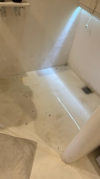 Shower over flowing… this was still minutes after stoped the water
