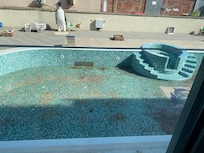 The pool for hotel guests which was not ready for use.