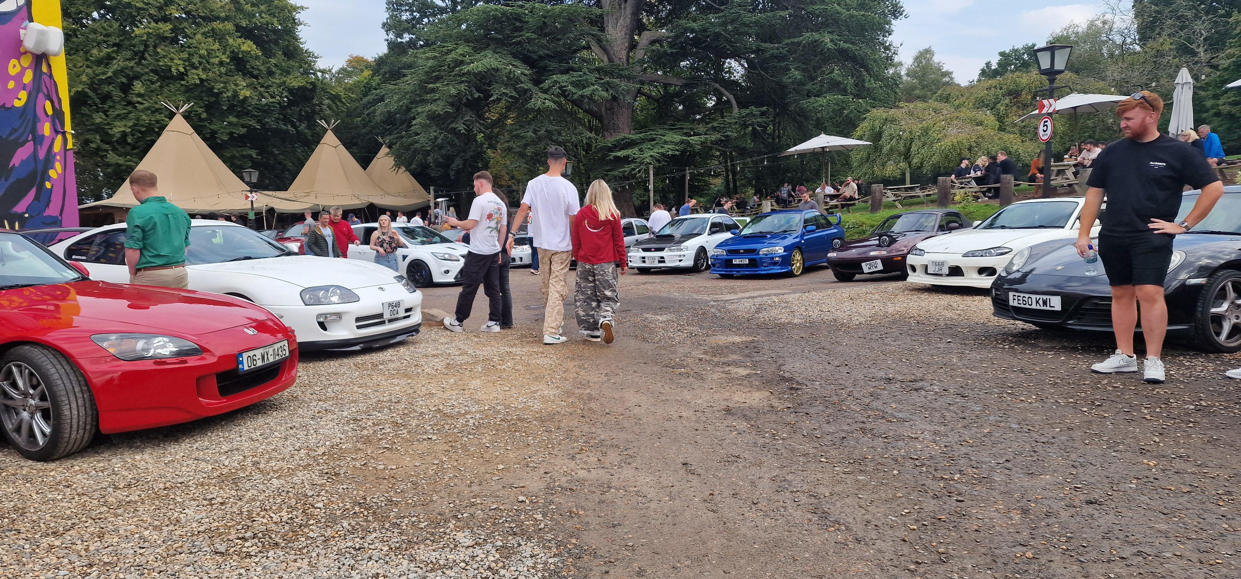 It's a place for a car meet. Suped-up cars and lots of people wandering and drinking - until 10pm.