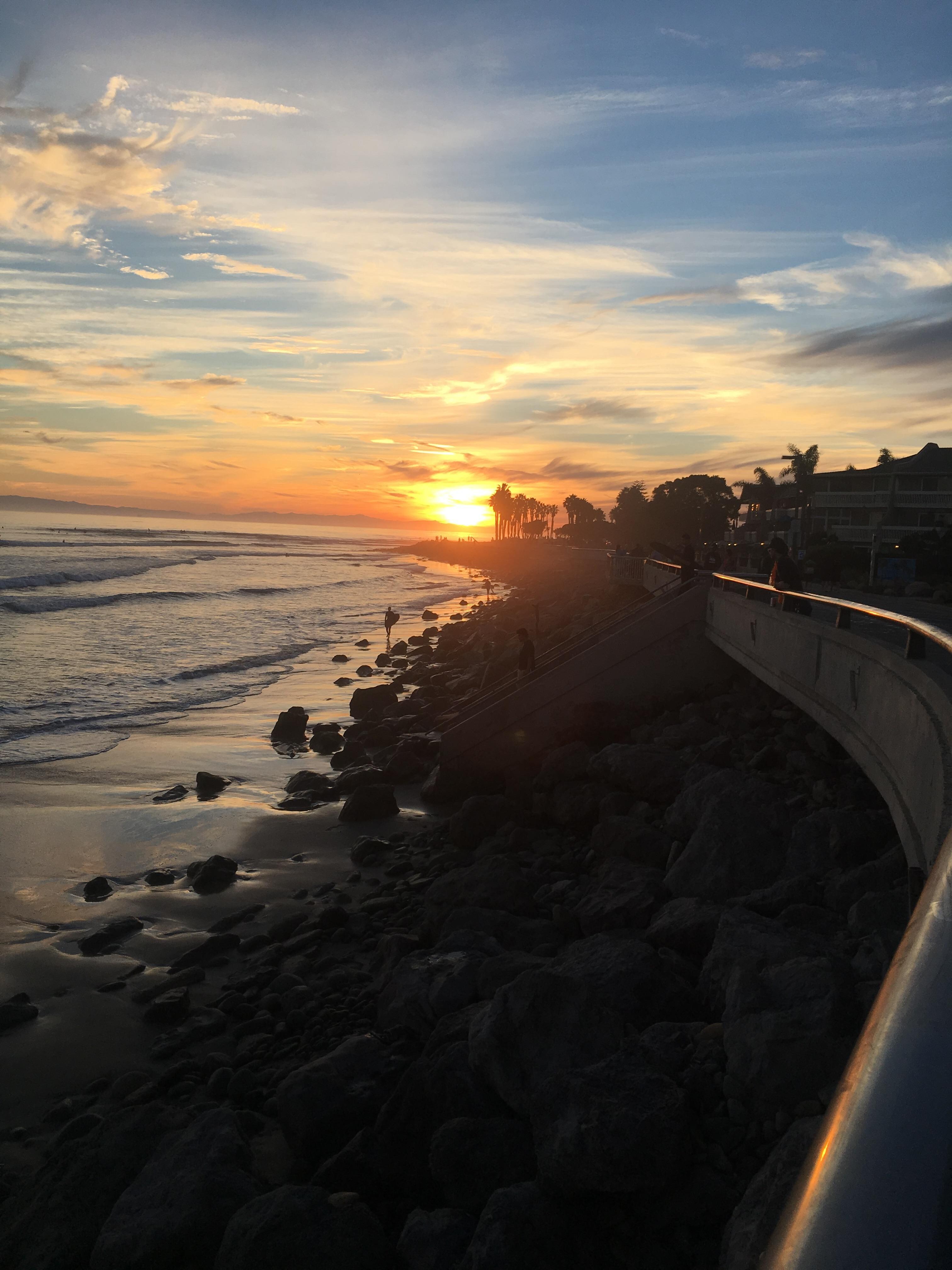 Spectacular sunset, so close to beach