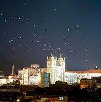 Night view of cathedral from terrace