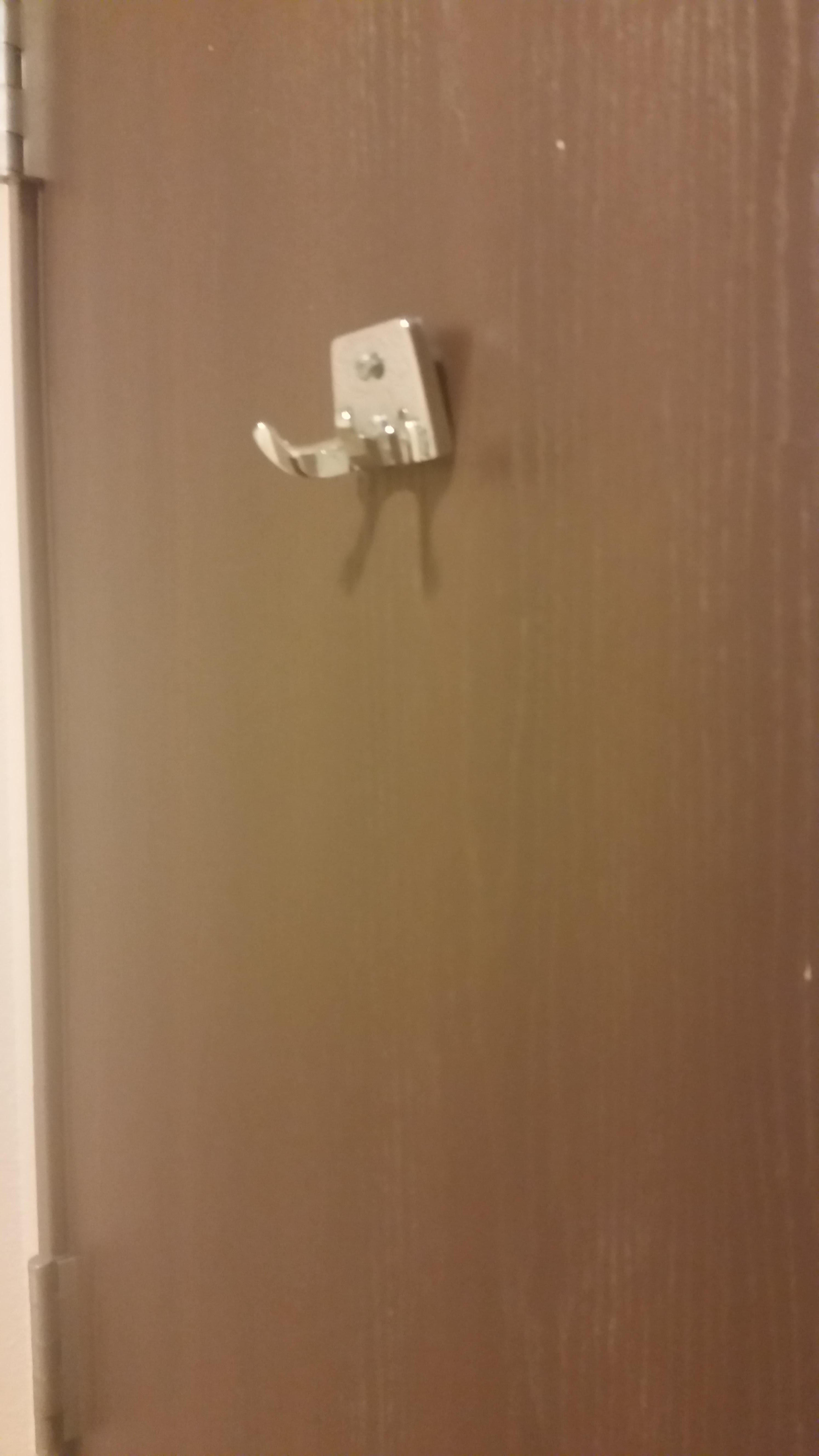 towel hook falling off door