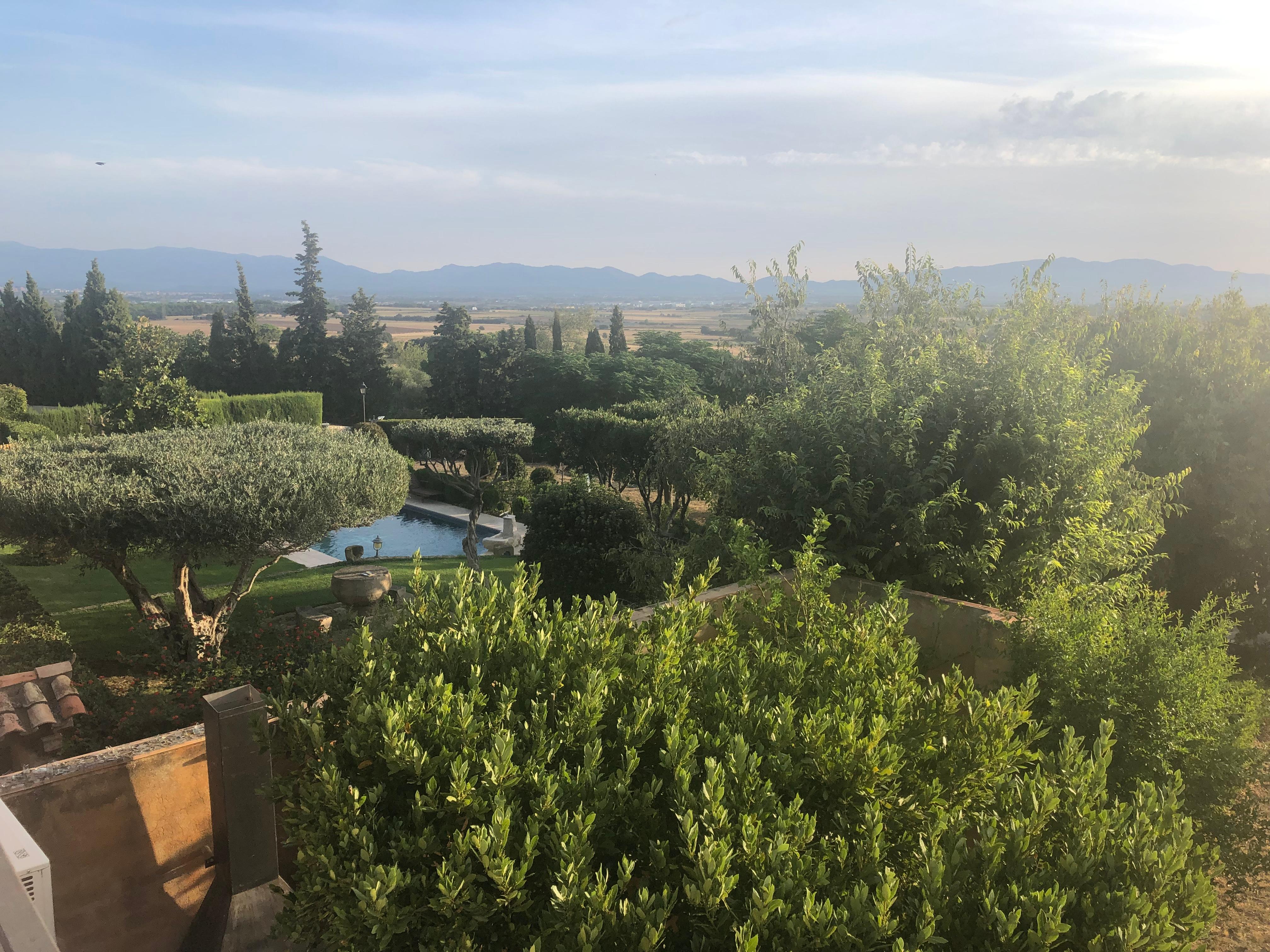 View from terrace with Figueres in the distance