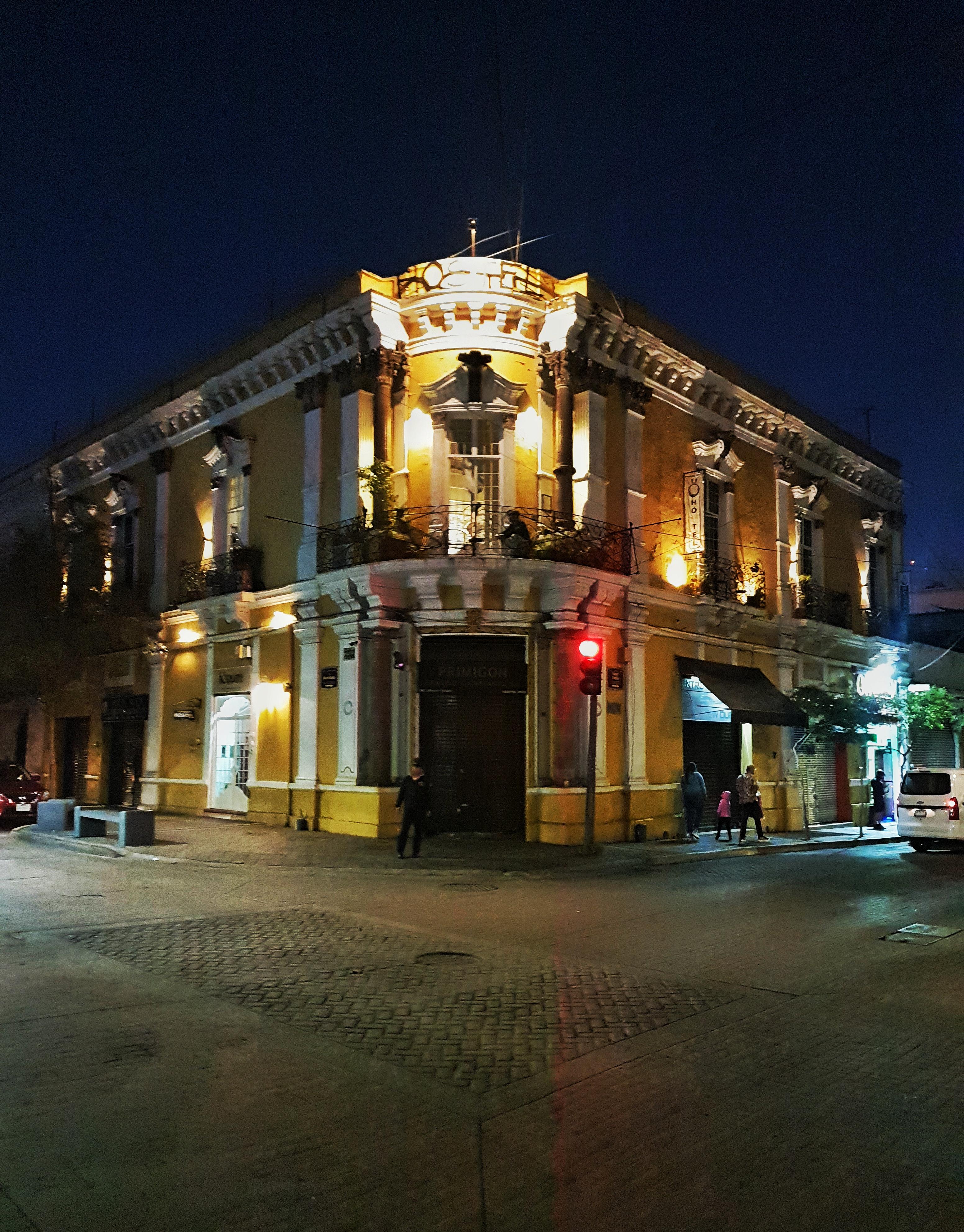 At night