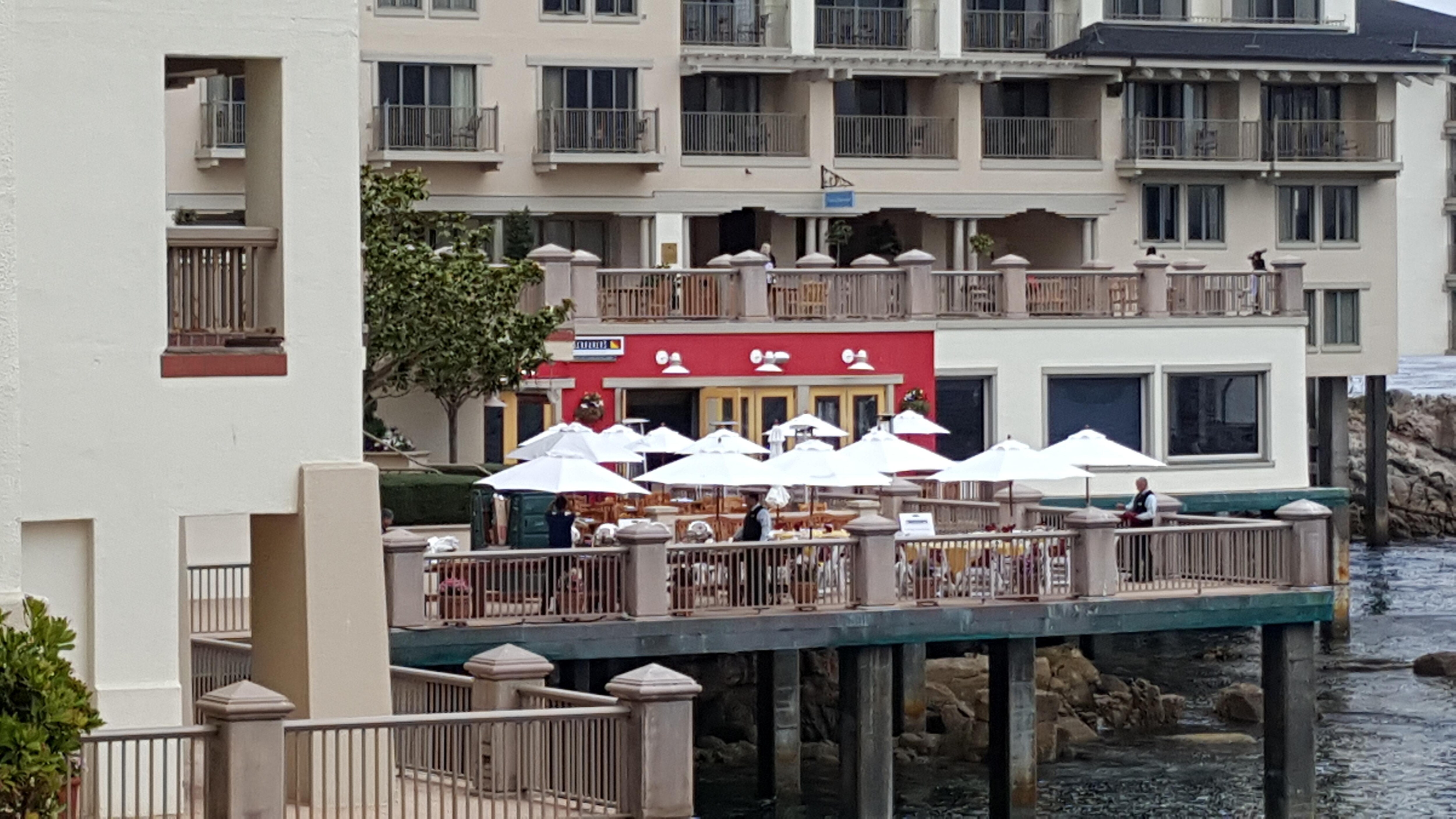 Cafe overlooking bay