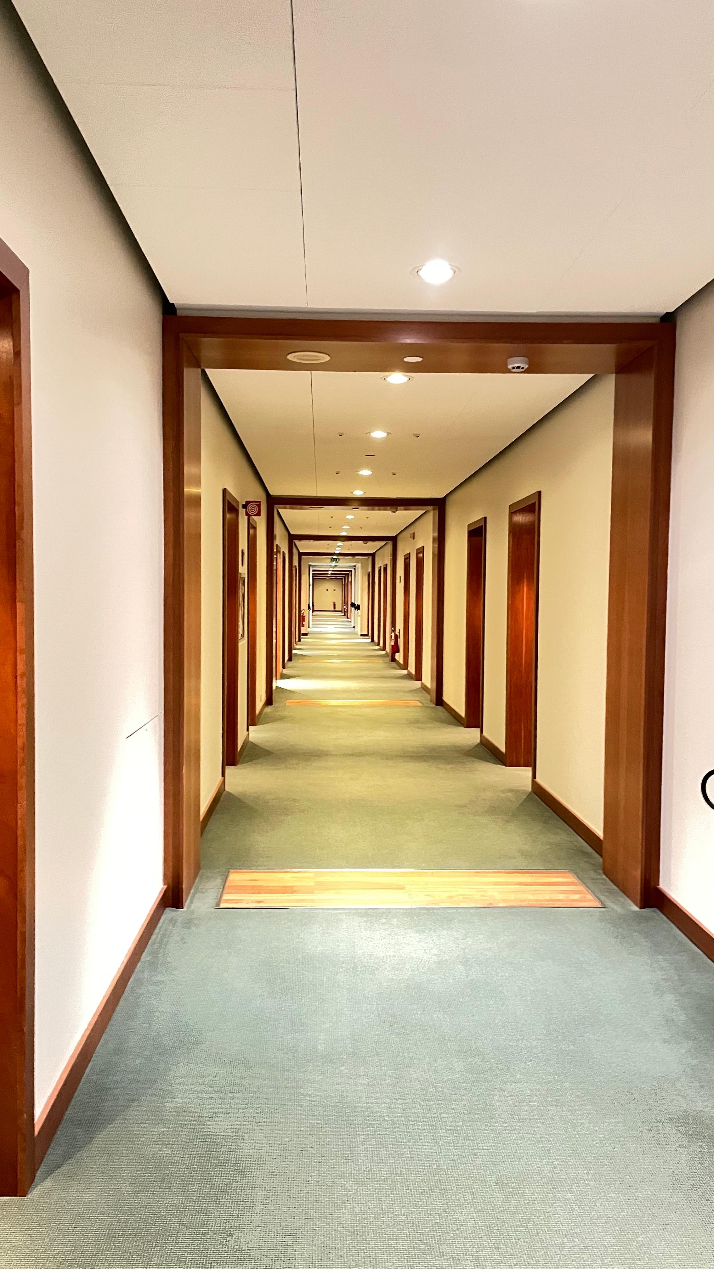 View into the hotel corridor